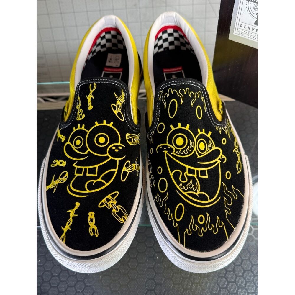 VANS®  |  SPONGEBOB SQUAREPANTS  |  SLIP-ONS  |  MEN:9.5  |  NEW  |